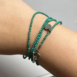 Long turquoise beaded bracelet/necklace